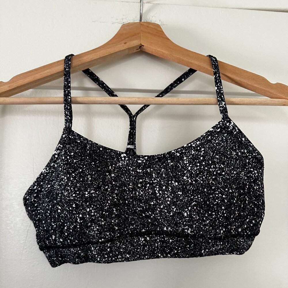 Lululemon Flow Y Bra with Mesh (Speckled black)